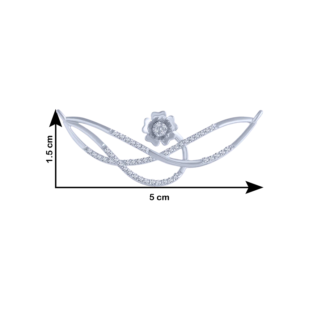 14KT (585) White Gold And Diamond Pendant For Women - Image 4