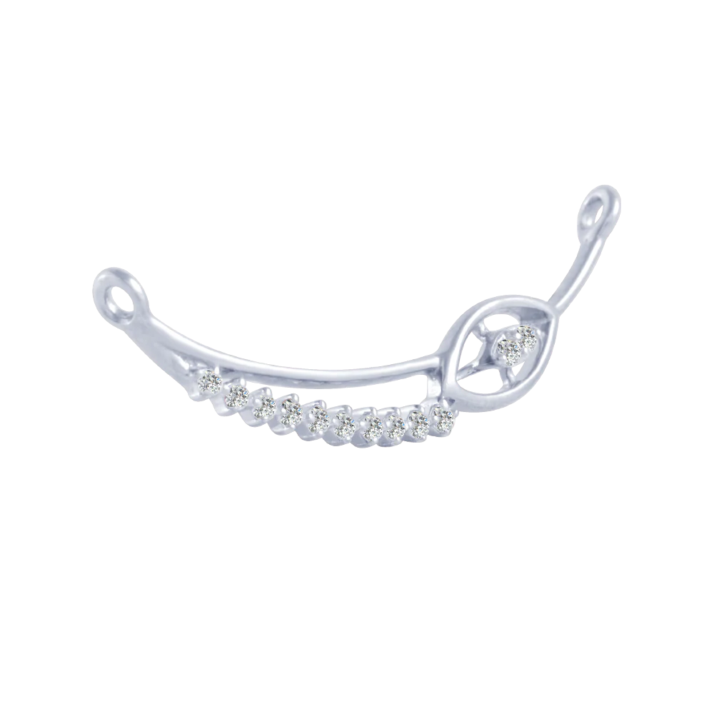 14KT (585) White Gold And Diamond Pendant For Women - Image 3