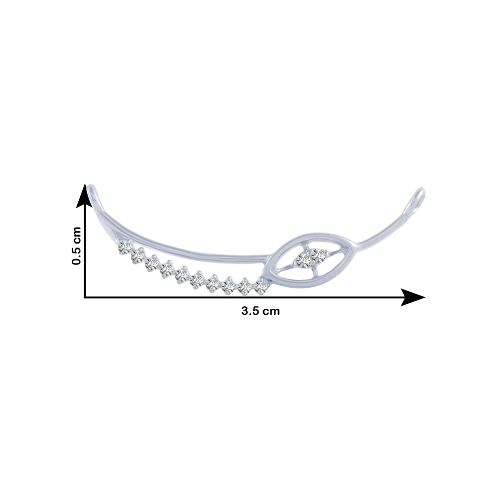 14KT (585) White Gold And Diamond Pendant For Women - Image 4