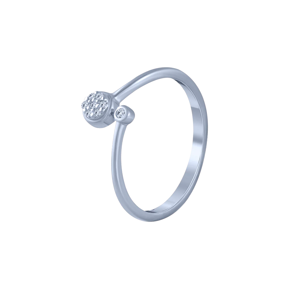 14KT (585) White Gold And Diamond Ring For Women - Image 3