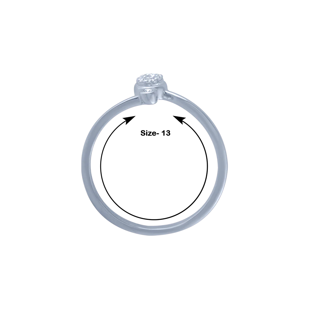 14KT (585) White Gold And Diamond Ring For Women - Image 4