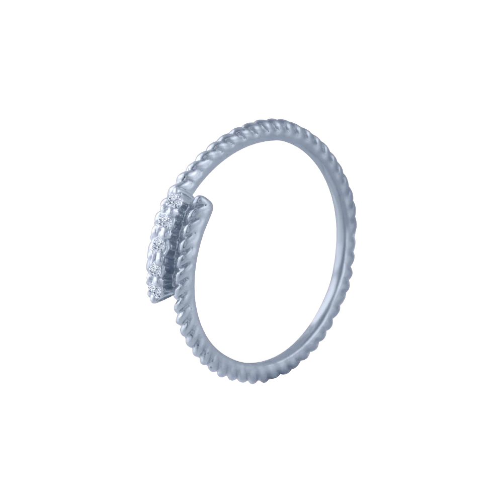 14KT (585) White Gold And Diamond Ring For Women - Image 3
