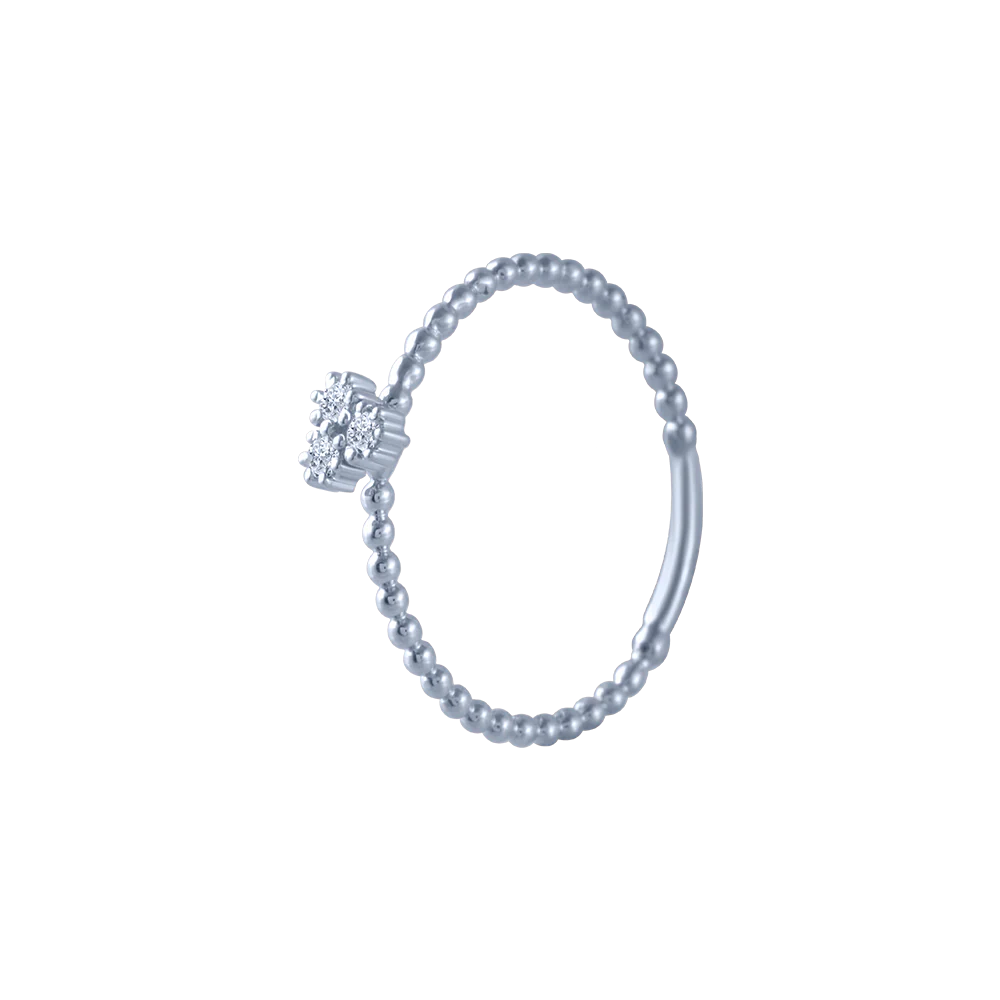 14KT (585) White Gold And Diamond Ring For Women - Image 3