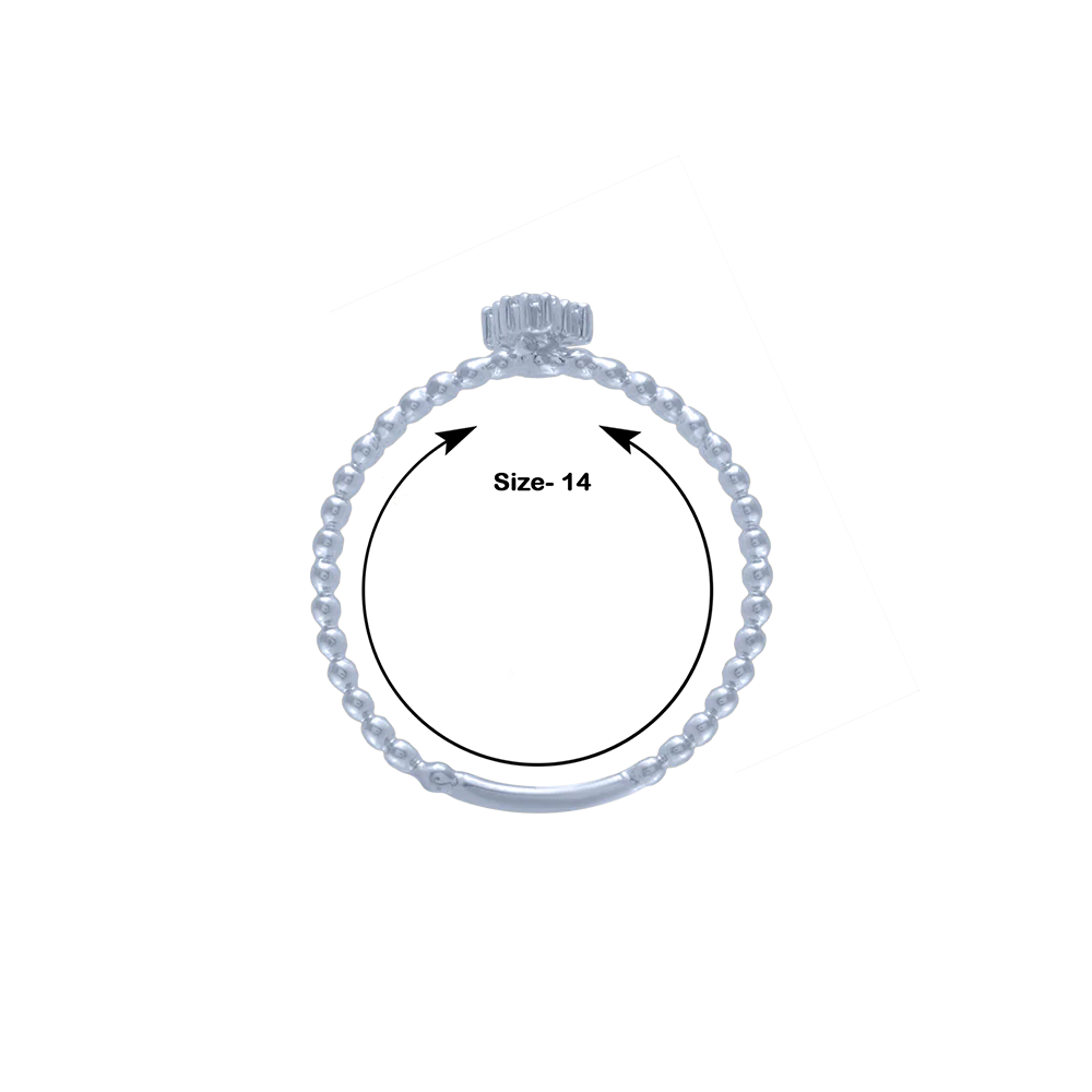 14KT (585) White Gold And Diamond Ring For Women - Image 4