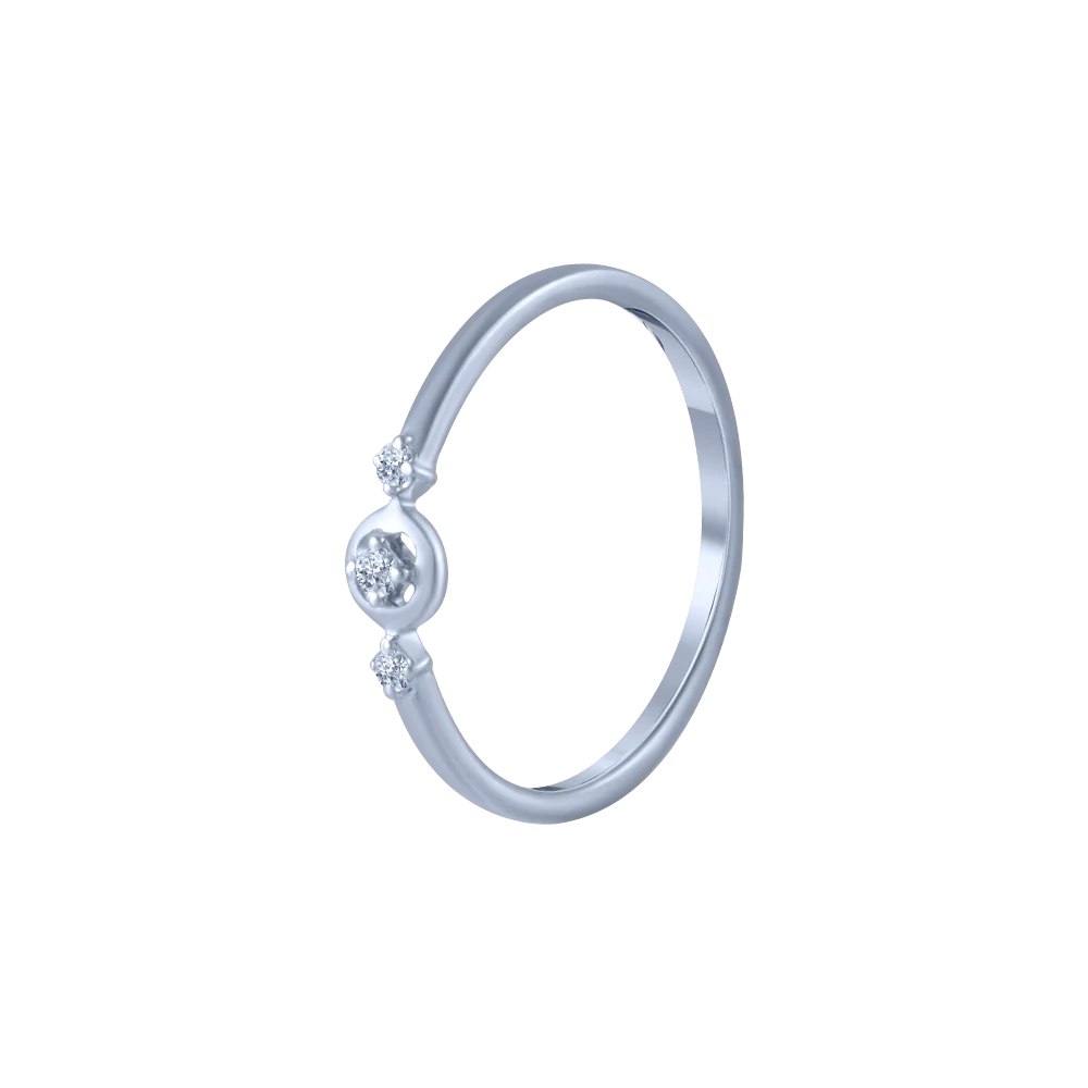 14KT (585) White Gold And Diamond Ring For Women - Image 3