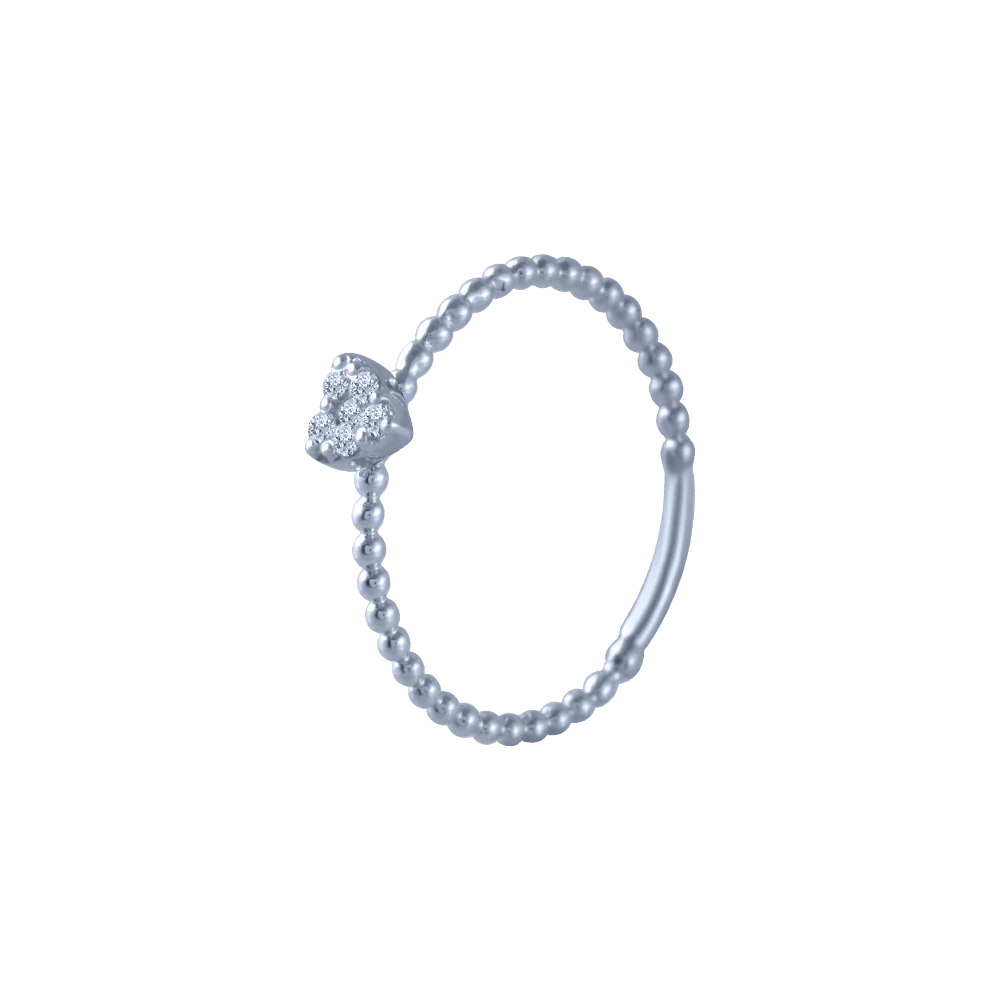 14KT (585) White Gold And Diamond Ring For Women - Image 3