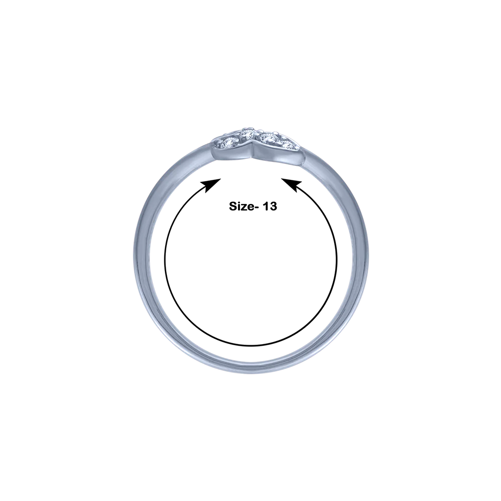 14KT (585) White Gold And Diamond Ring For Women - Image 3