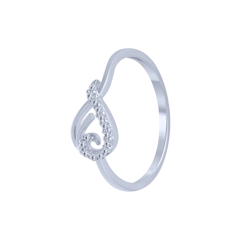 14KT (585) White Gold And Diamond Ring For Women - Image 2