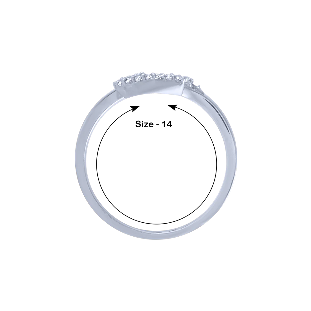 14KT (585) White Gold And Diamond Ring For Women - Image 5