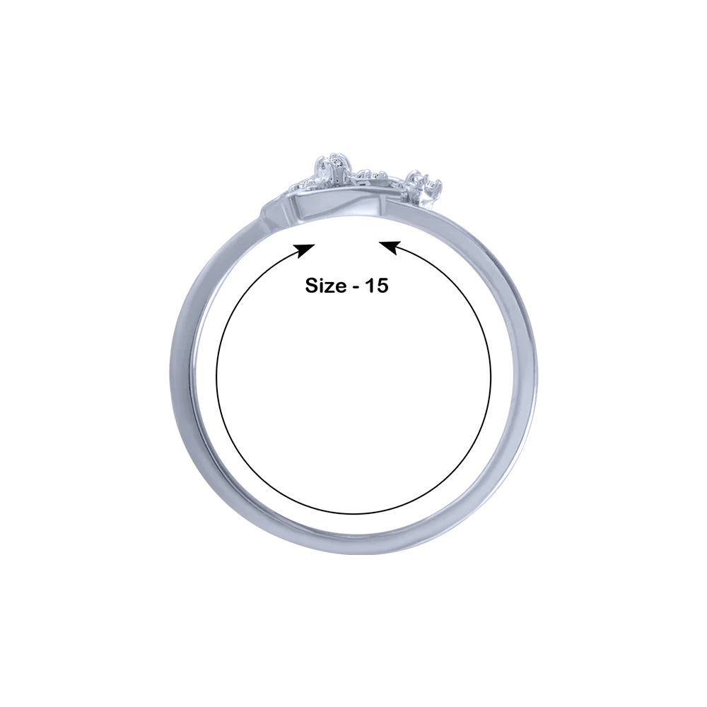 14KT (585) White Gold And Diamond Ring For Women - Image 5