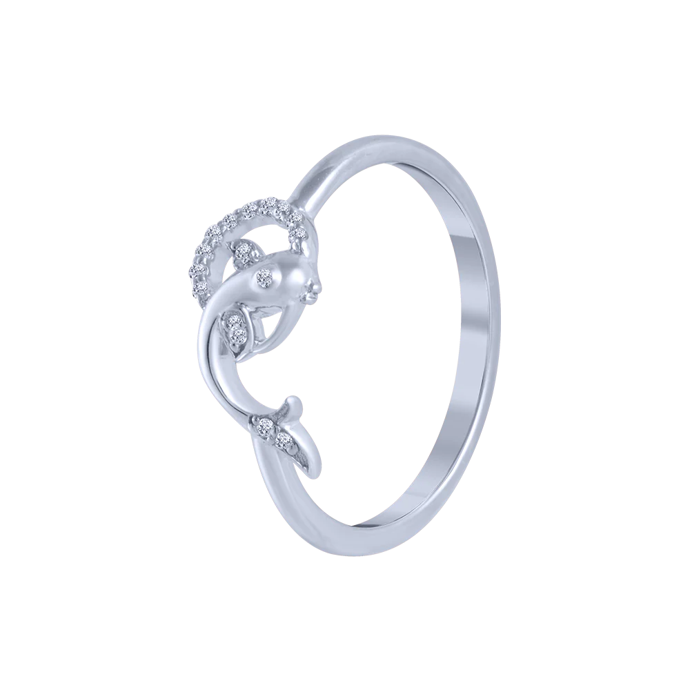 14KT (585) White Gold And Diamond Ring For Women - Image 2