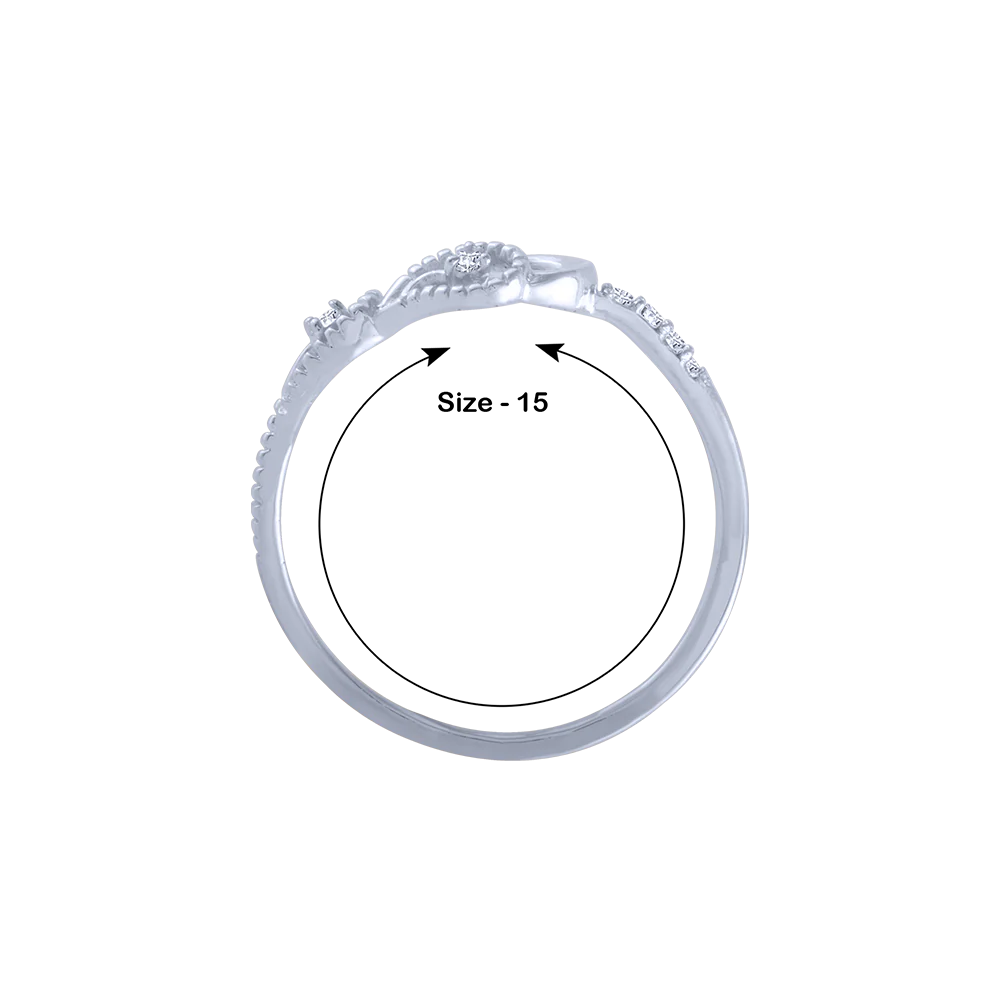 14KT (585) White Gold And Diamond Ring For Women - Image 5