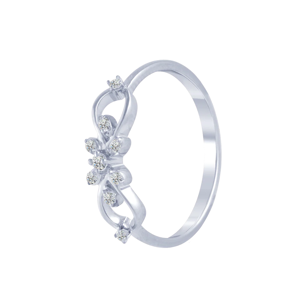 14KT (585) White Gold And Diamond Ring For Women - Image 2