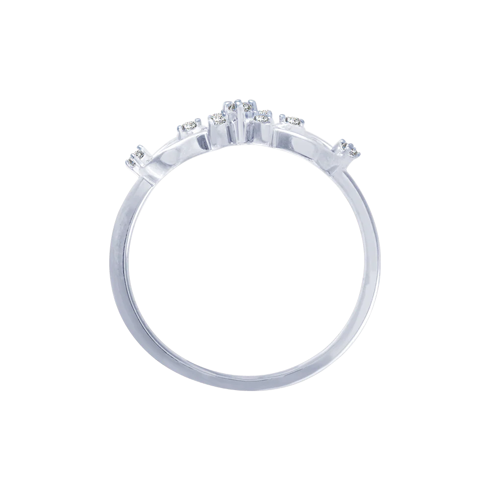 14KT (585) White Gold And Diamond Ring For Women - Image 3
