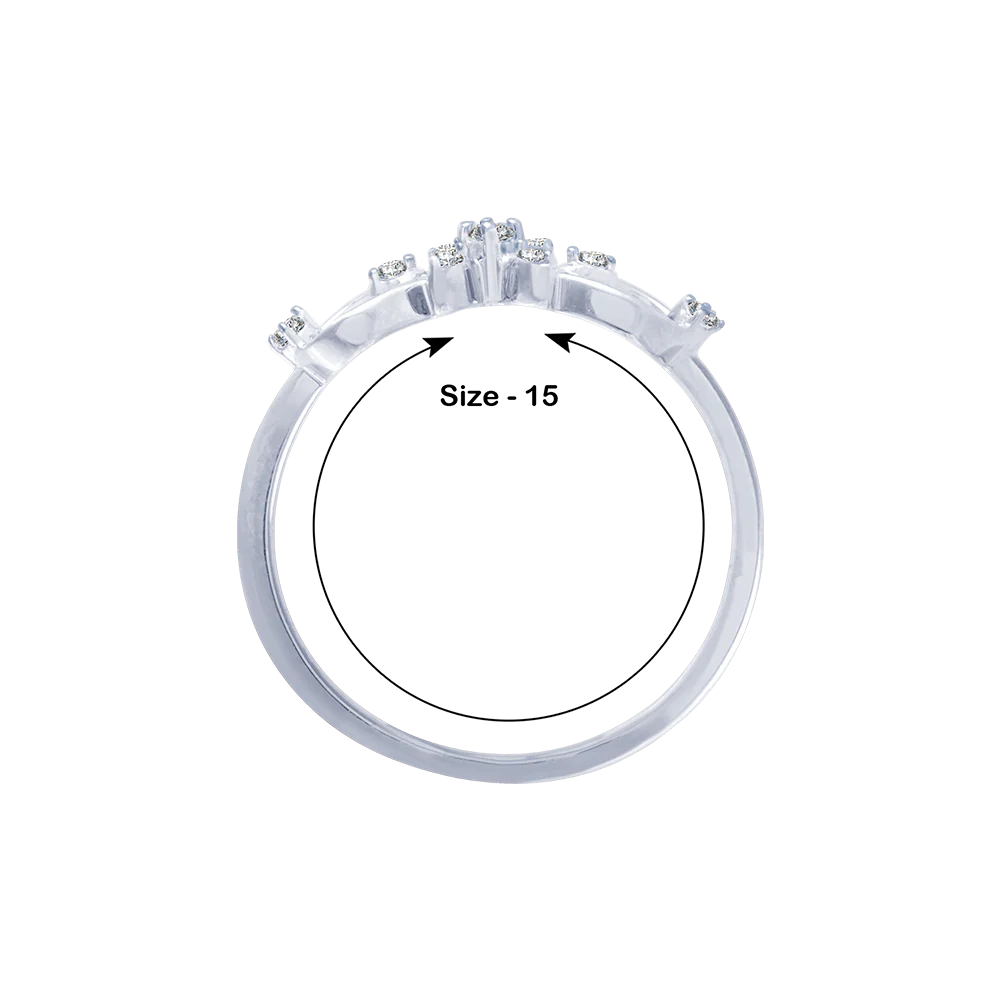 14KT (585) White Gold And Diamond Ring For Women - Image 5