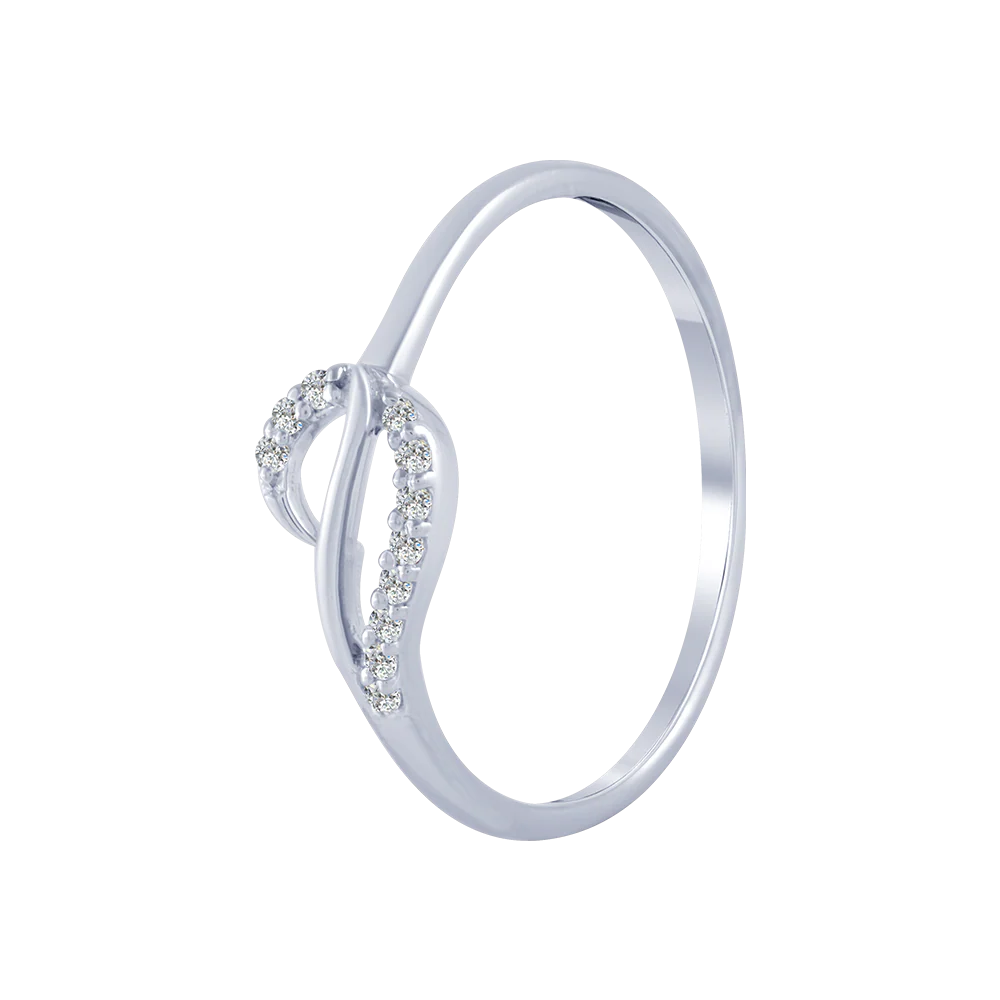 14KT (585) White Gold And Diamond Ring For Women - Image 2