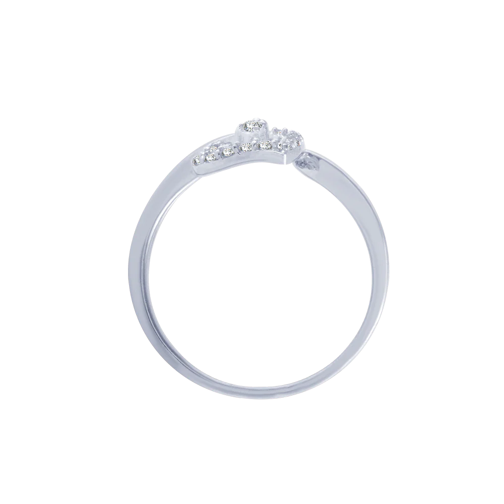 14KT (585) White Gold And Diamond Ring For Women - Image 3