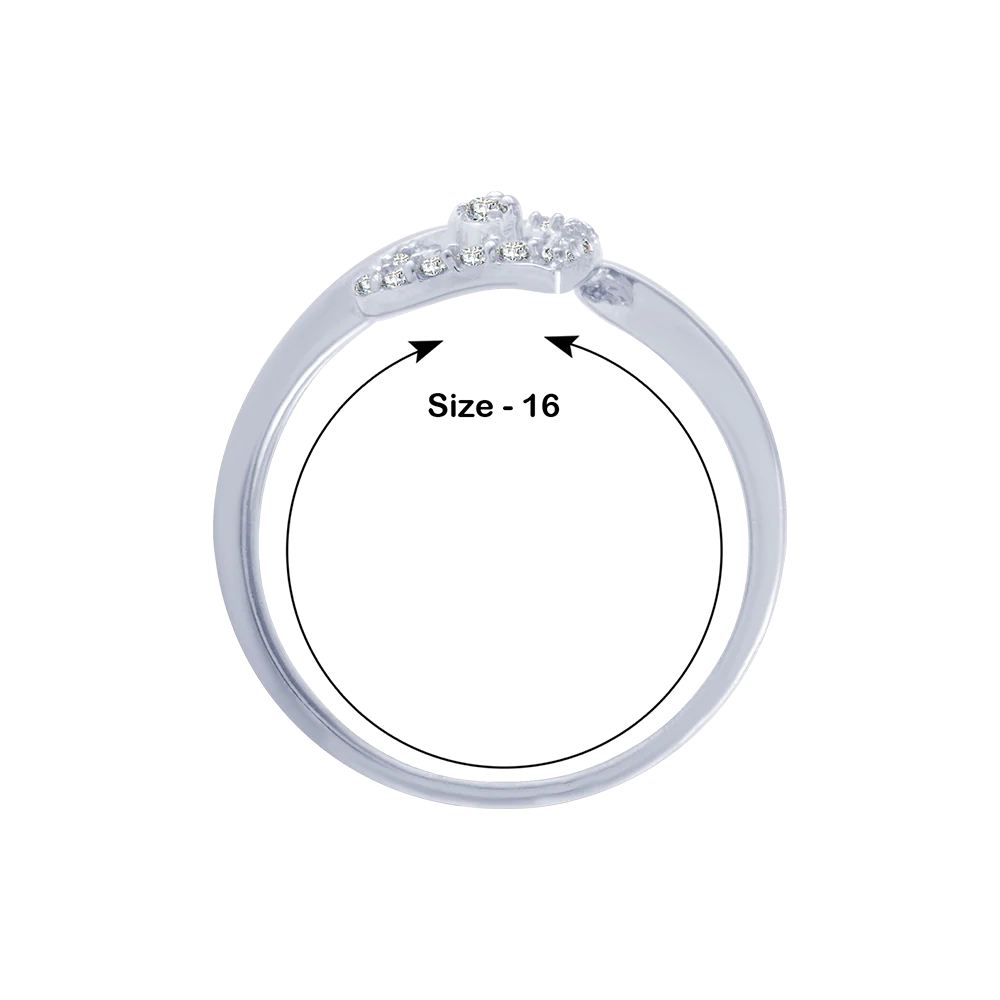 14KT (585) White Gold And Diamond Ring For Women - Image 5