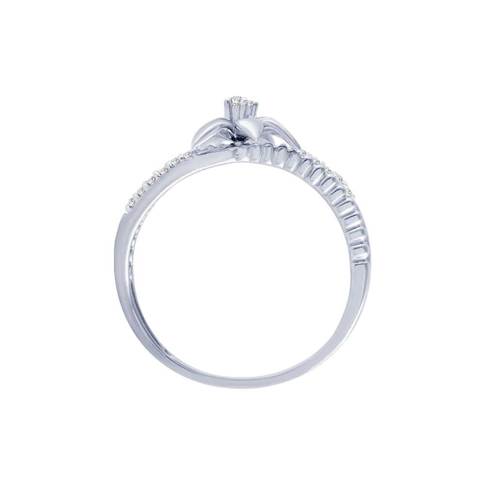 14KT (585) White Gold And Diamond Ring For Women - Image 3