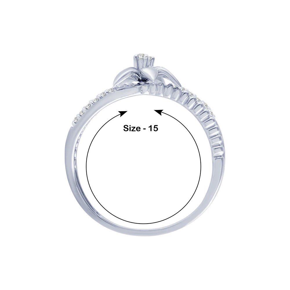 14KT (585) White Gold And Diamond Ring For Women - Image 5