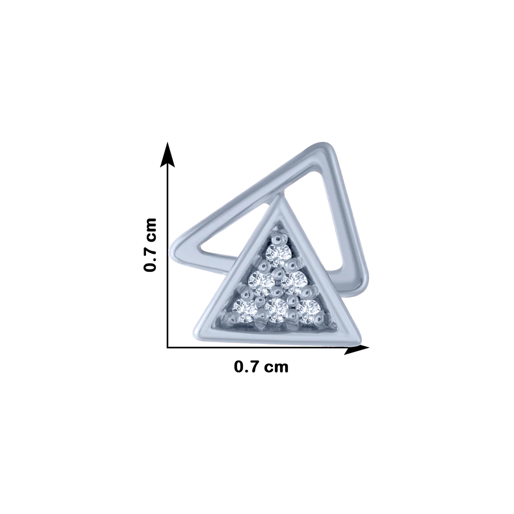 14KT (585) White Gold And Diamond Stud Earrings For Women - Image 4