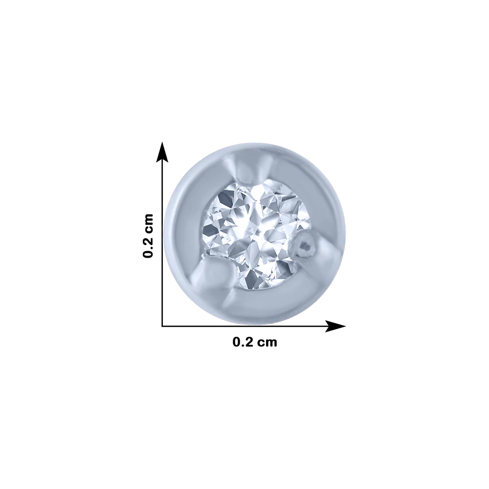 14KT (585) White Gold And Diamond Stud Earrings For Women - Image 4