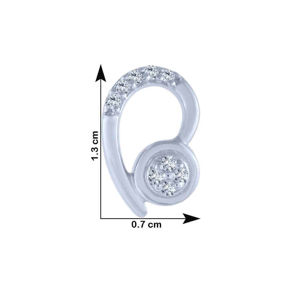 14KT (585) White Gold And Diamond Stud Earrings For Women - Image 4