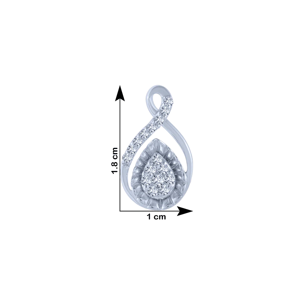 14KT (585) White Gold And Diamond Stud Earrings For Women - Image 4