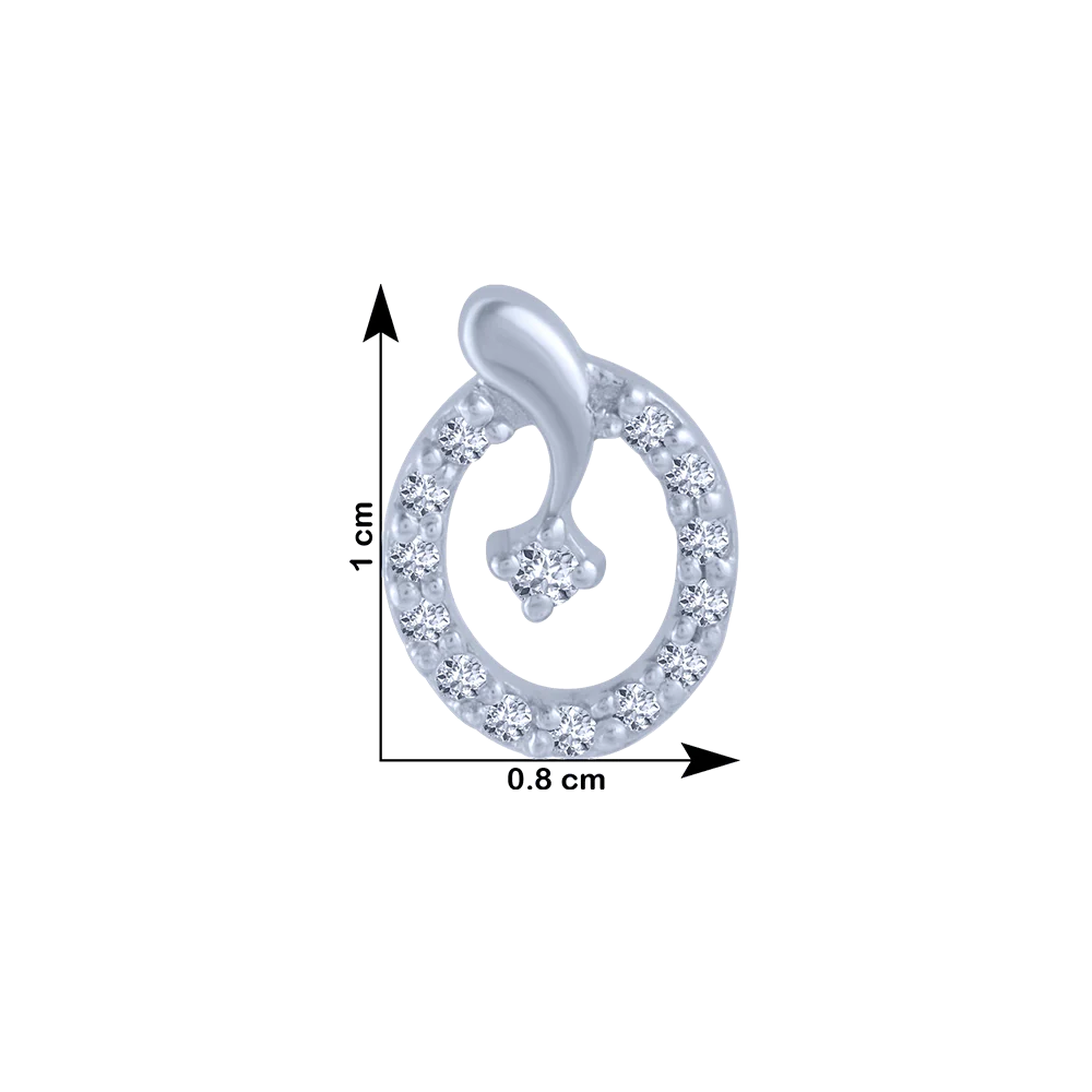 14KT (585) White Gold And Diamond Stud Earrings For Women - Image 4