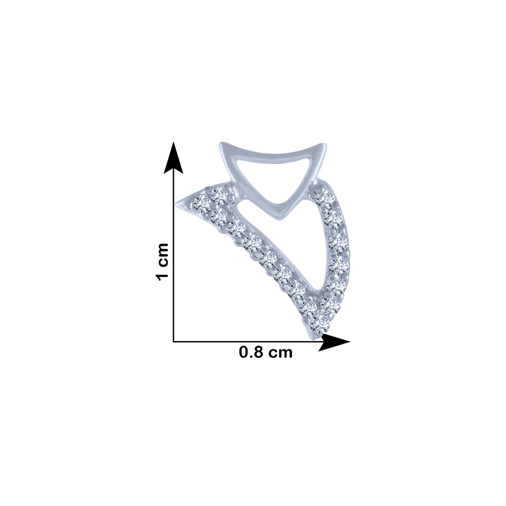 14KT (585) White Gold And Diamond Stud Earrings For Women - Image 4
