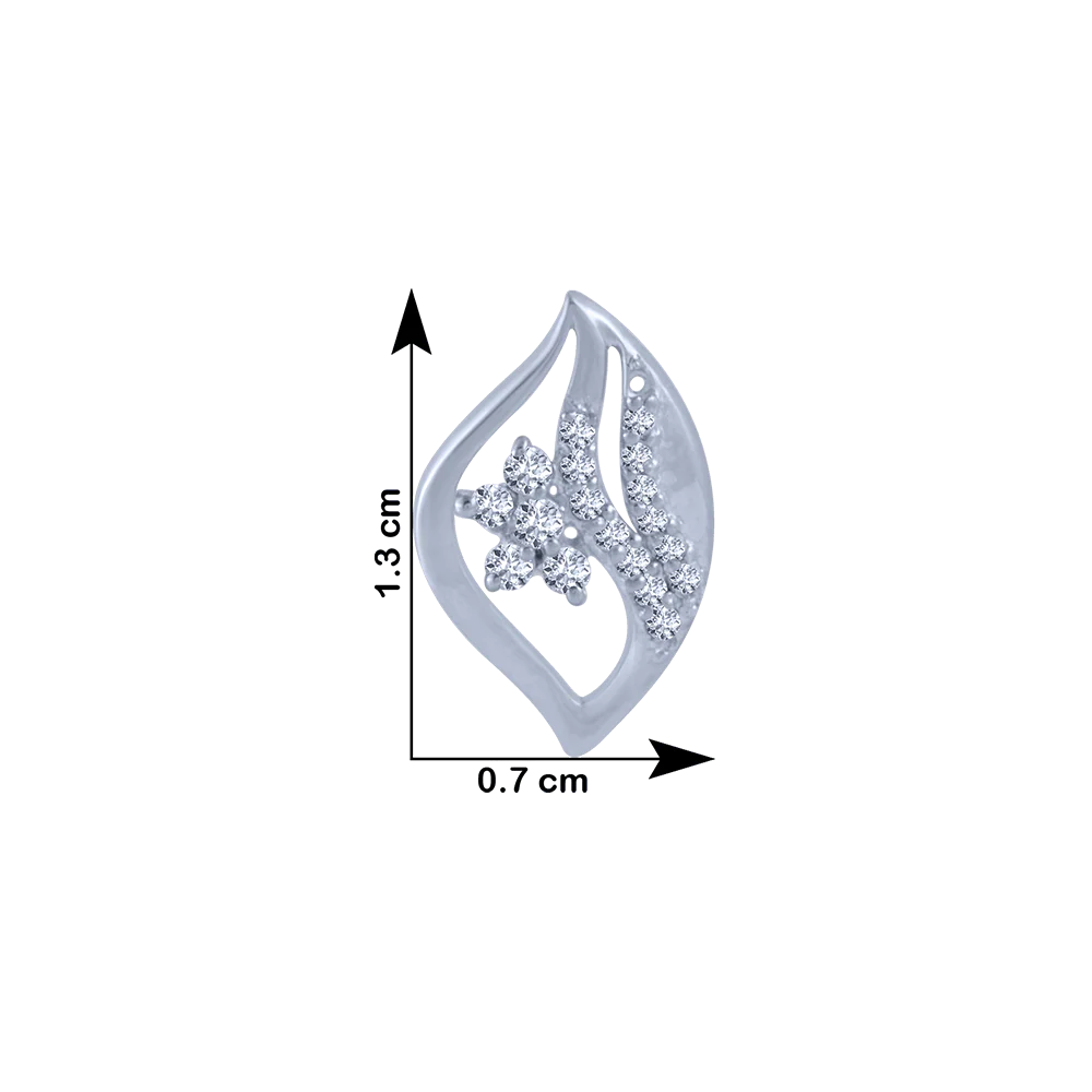 14KT (585) White Gold And Diamond Stud Earrings For Women - Image 4