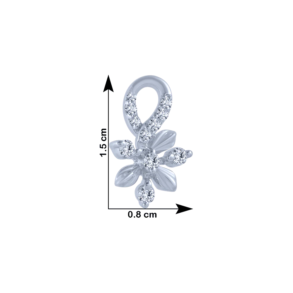 14KT (585) White Gold And Diamond Stud Earrings For Women - Image 4