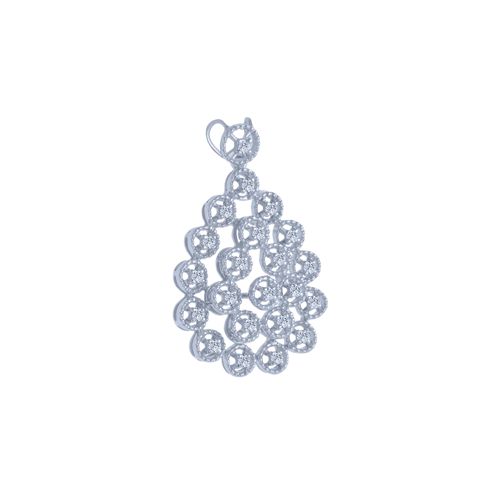 14KT (585) White Gold And Solitaire Pendant For Women - Image 3