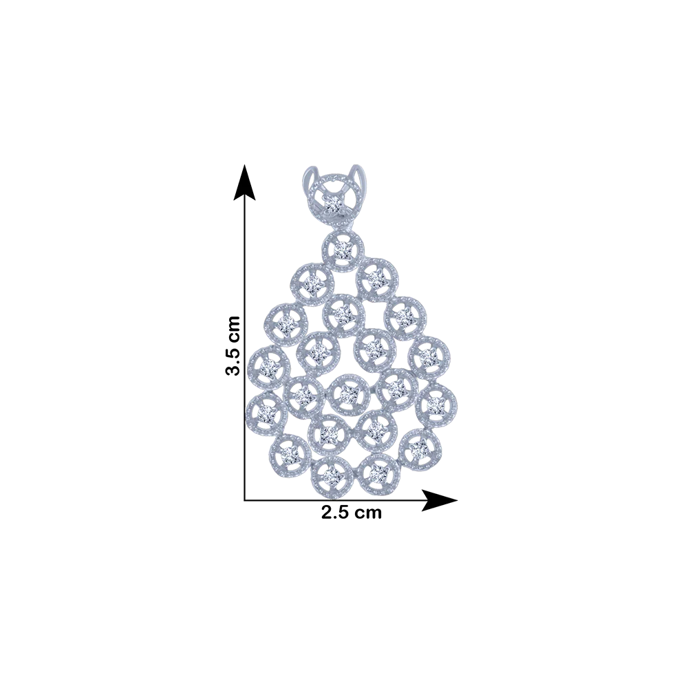 14KT (585) White Gold And Solitaire Pendant For Women - Image 4