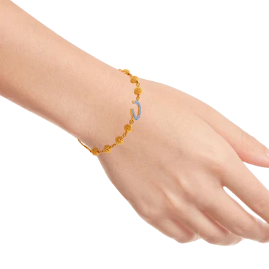 14KT (585) Yellow Gold And American Diamond Bracelet For Women - Image 3