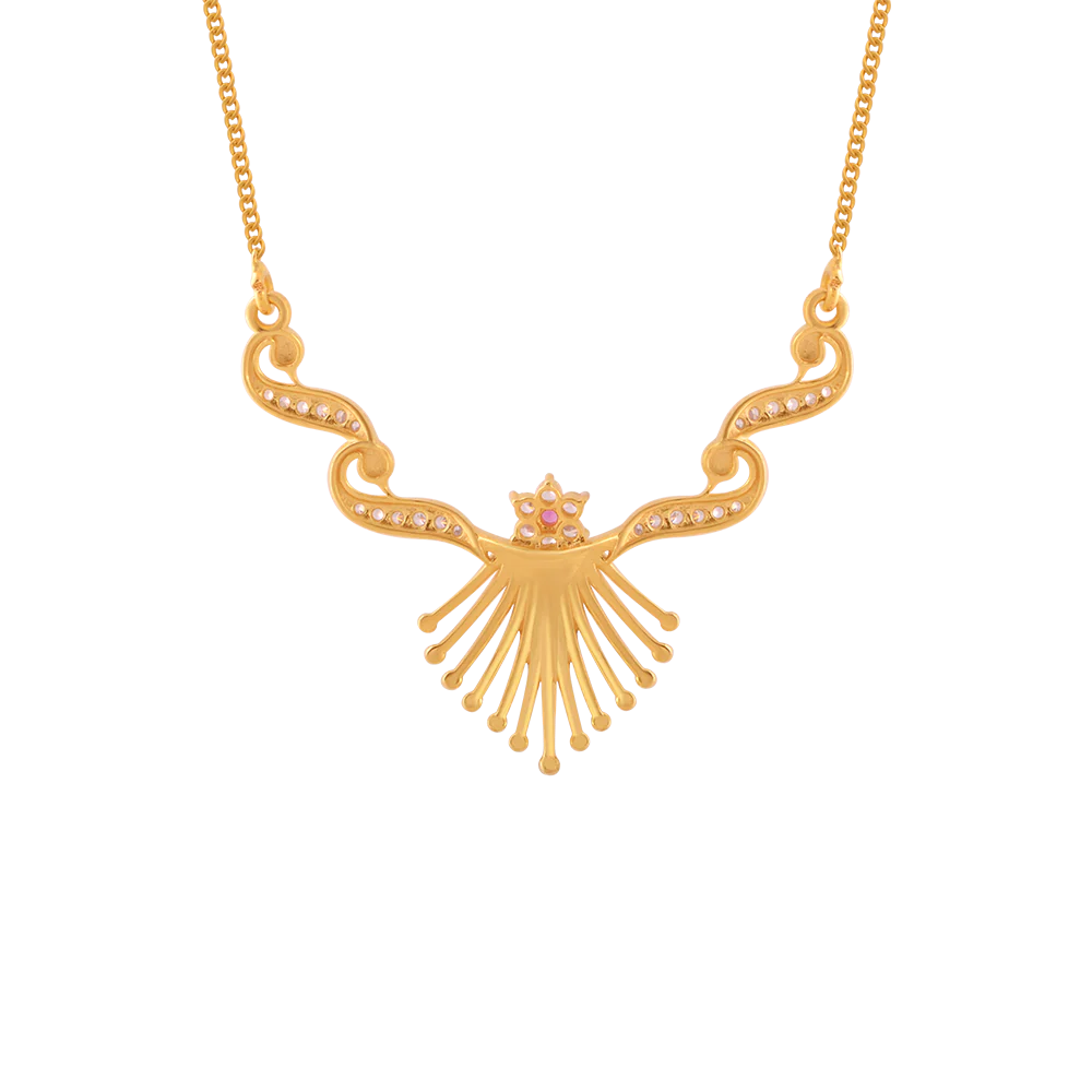 14KT (585) Yellow Gold And American Diamond Chain For Women - Image 4