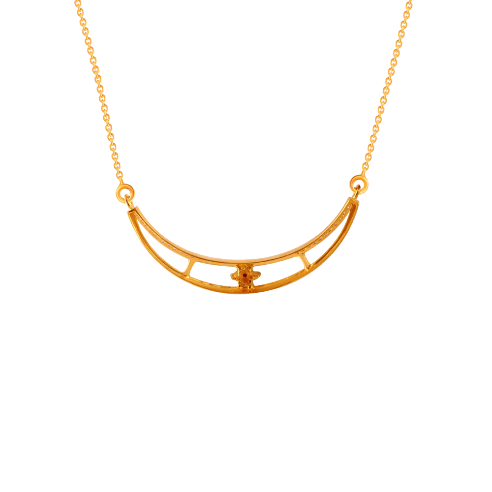 14KT (585) Yellow Gold And American Diamond Pendant For Women - Image 3