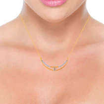 14KT (585) Yellow Gold And American Diamond Pendant For Women - Image 4