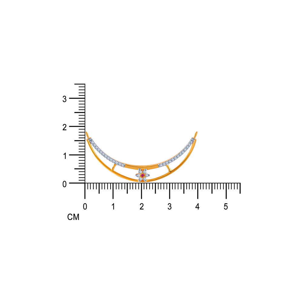 14KT (585) Yellow Gold And American Diamond Pendant For Women - Image 5
