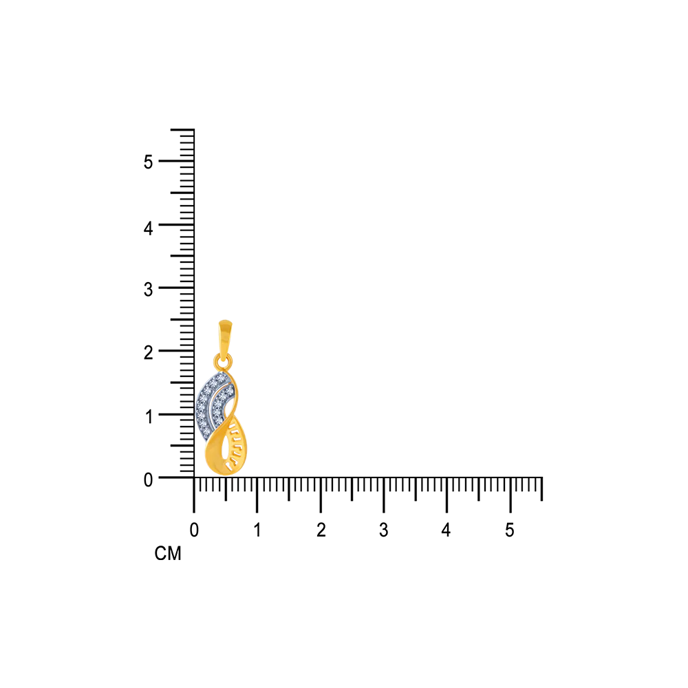 14KT (585) Yellow Gold And American Diamond Pendant For Women - Image 6