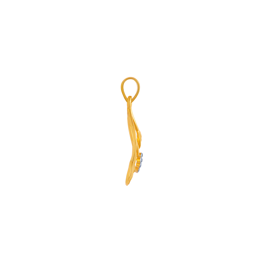 14KT (585) Yellow Gold And American Diamond Pendant For Women - Image 4