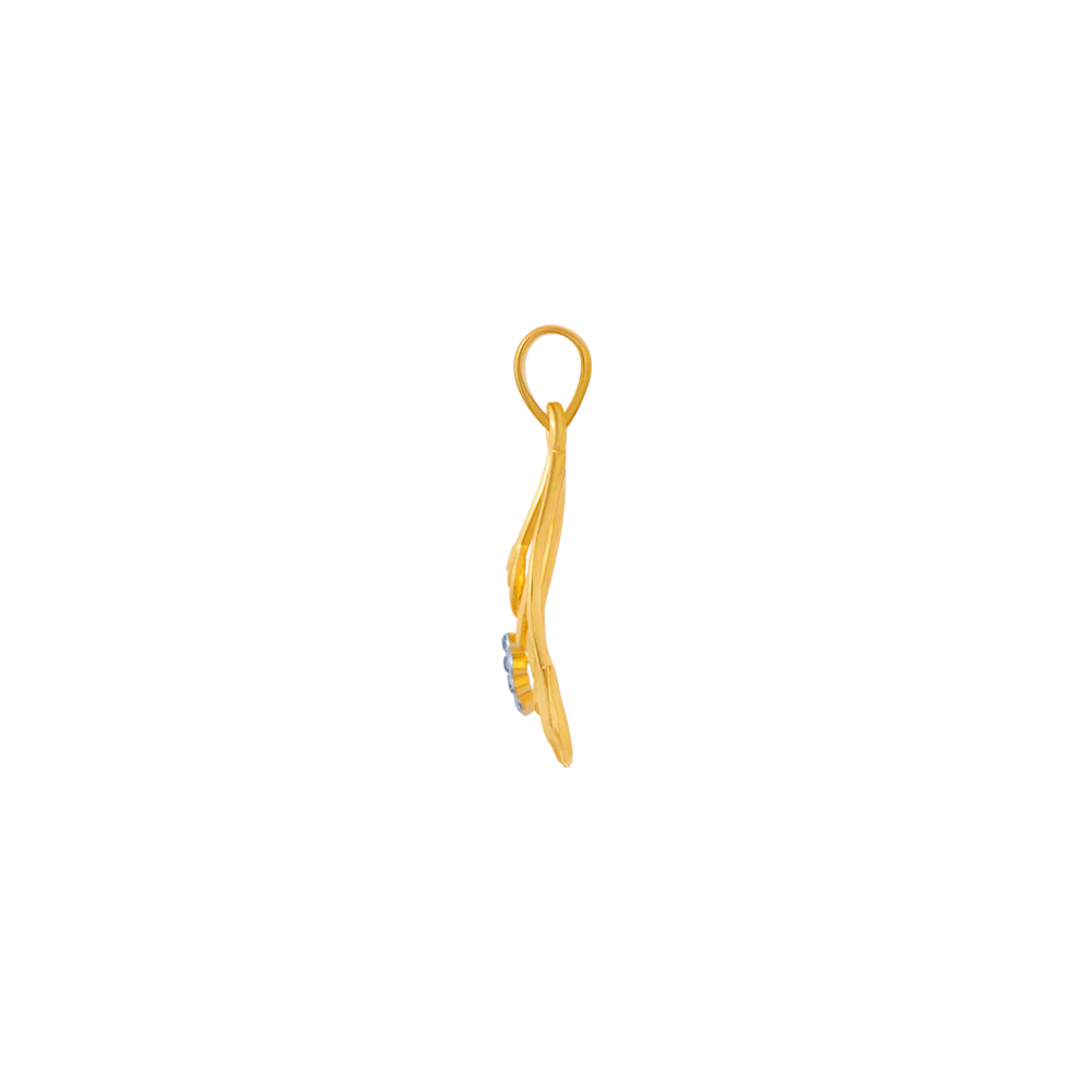 14KT (585) Yellow Gold And American Diamond Pendant For Women - Image 5
