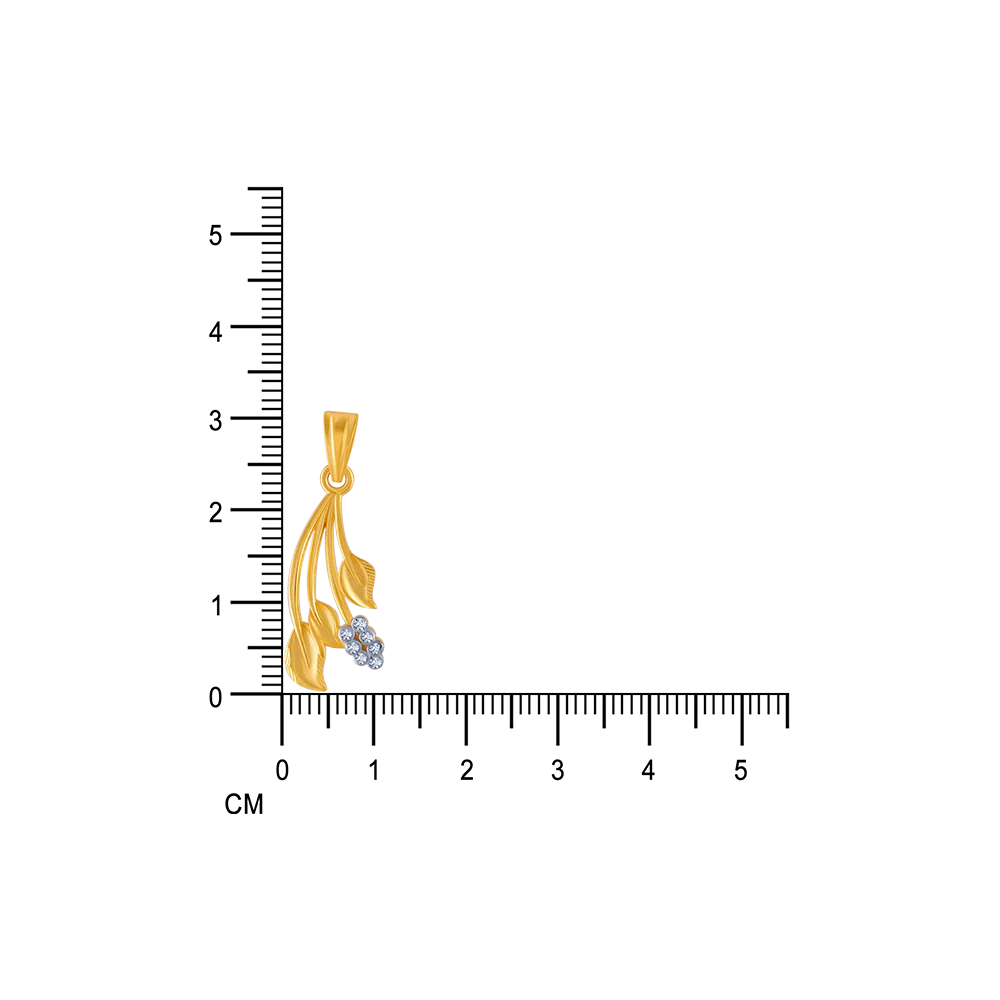 14KT (585) Yellow Gold And American Diamond Pendant For Women - Image 6