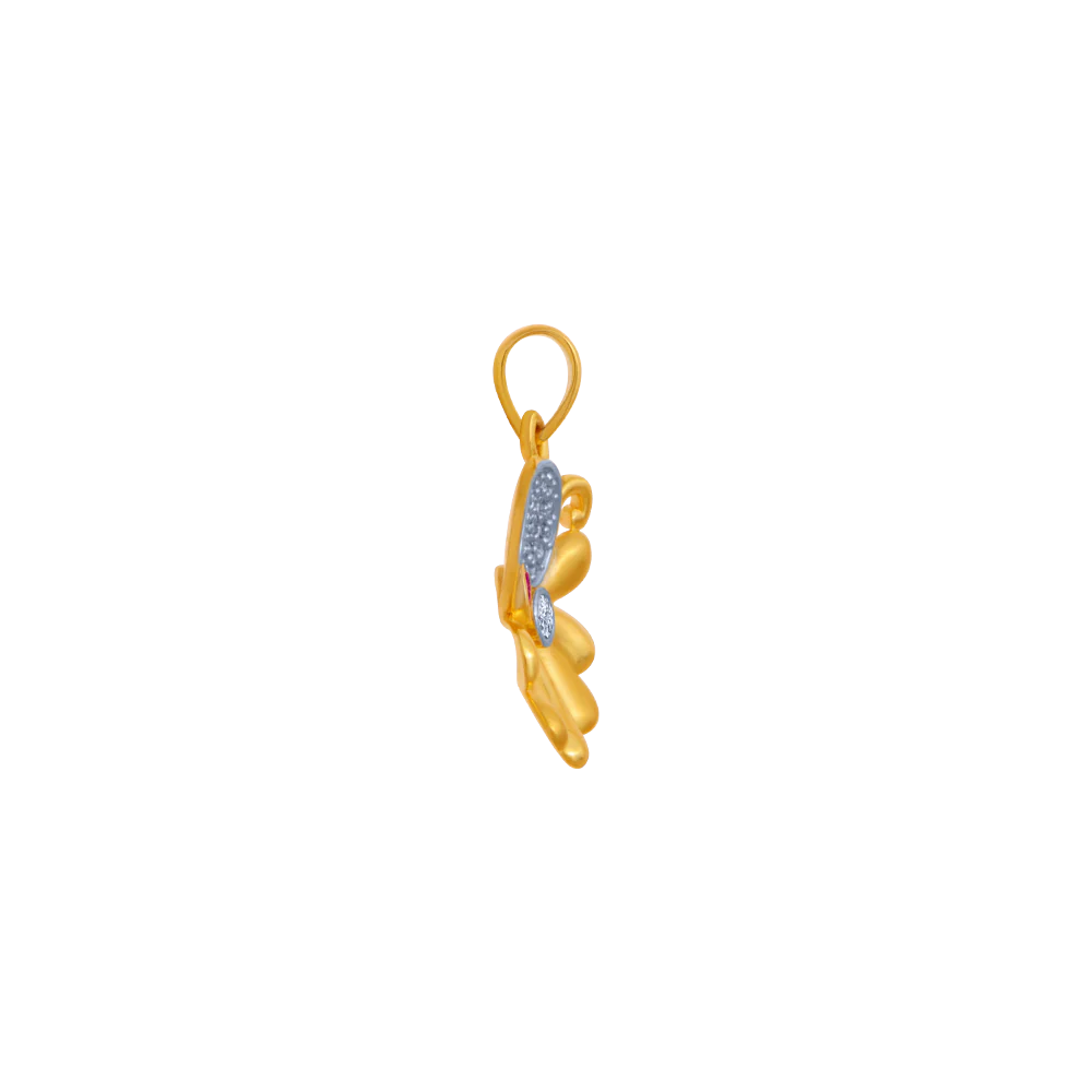 14KT (585) Yellow Gold And American Diamond Pendant For Women - Image 4