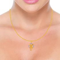 14KT (585) Yellow Gold And American Diamond Pendant For Women - Image 2