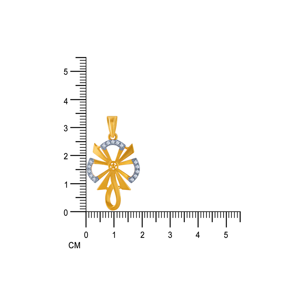 14KT (585) Yellow Gold And American Diamond Pendant For Women - Image 5