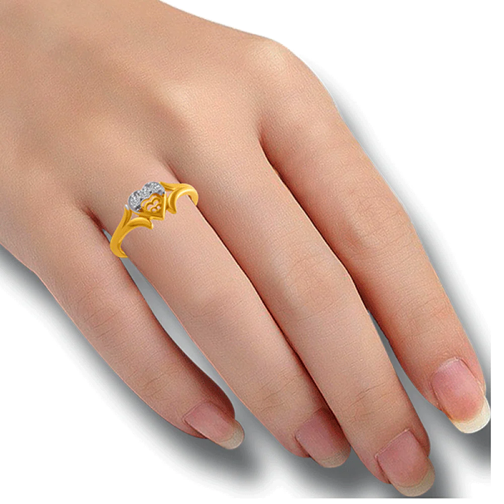 14KT (585) Yellow Gold And American Diamond Ring For Women - Image 2