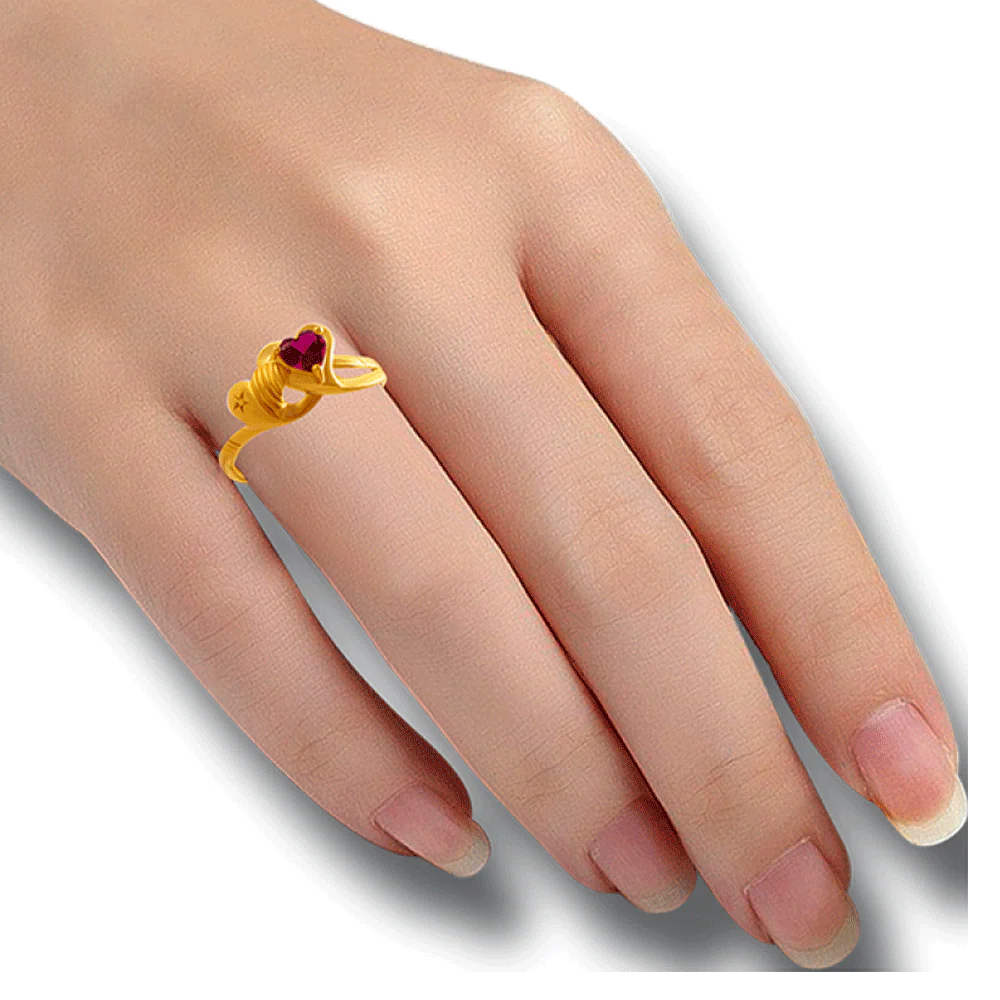 14KT (585) Yellow Gold And American Diamond Ring For Women - Image 2