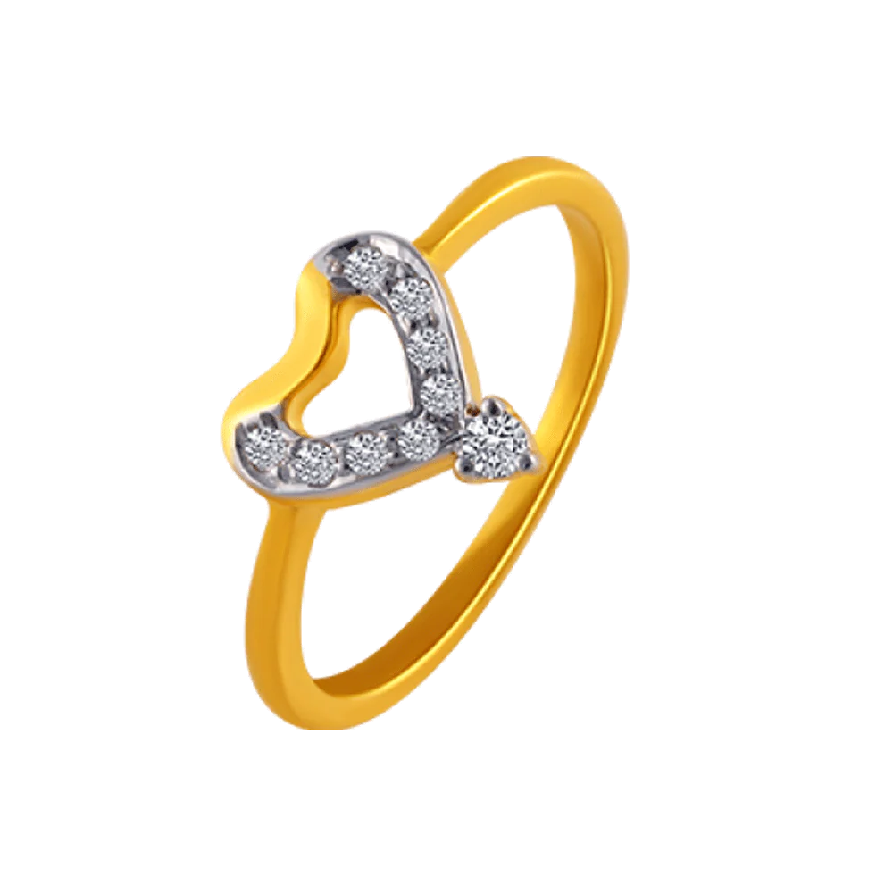 14KT (585) Yellow Gold And American Diamond Ring For Women