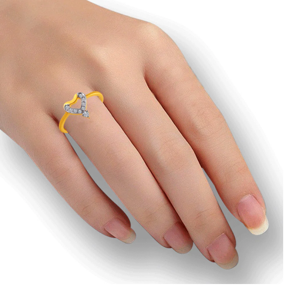 14KT (585) Yellow Gold And American Diamond Ring For Women - Image 2
